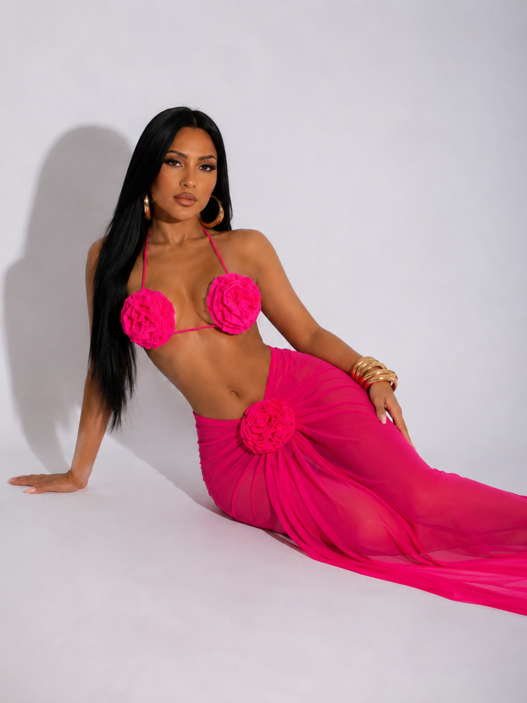 Island Bloom - Bikini & Cover-Up Skirt Set