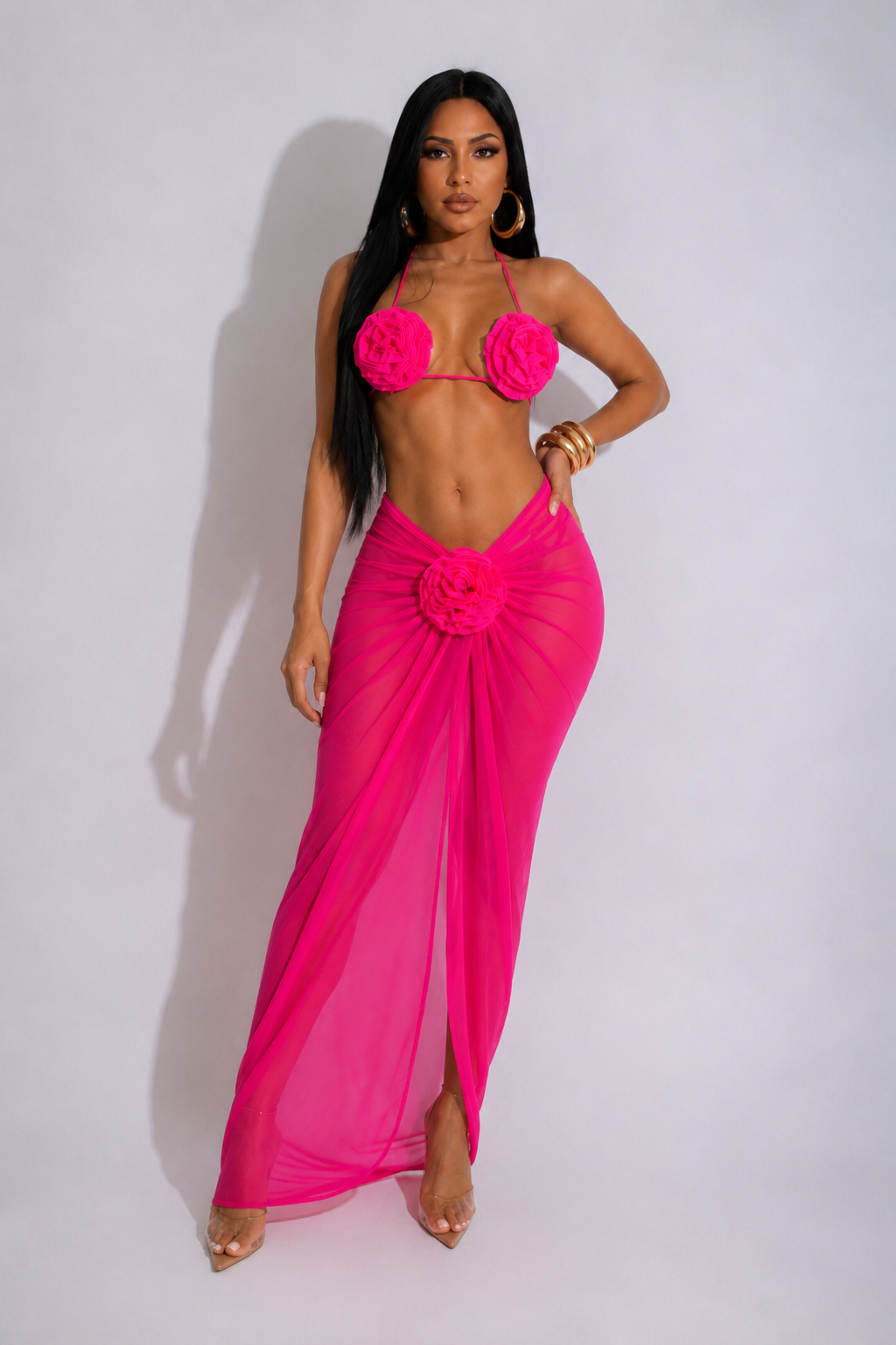 Island Bloom - Bikini & Cover-Up Skirt Set